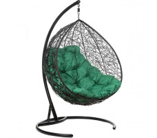 Подвесное кресло-кокон BiGarden Gemini Black (Джемини) зеленая подушка