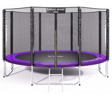 Батут Atlas Sport 374 см - 12ft PRO (усиленные опоры) фиолетовый