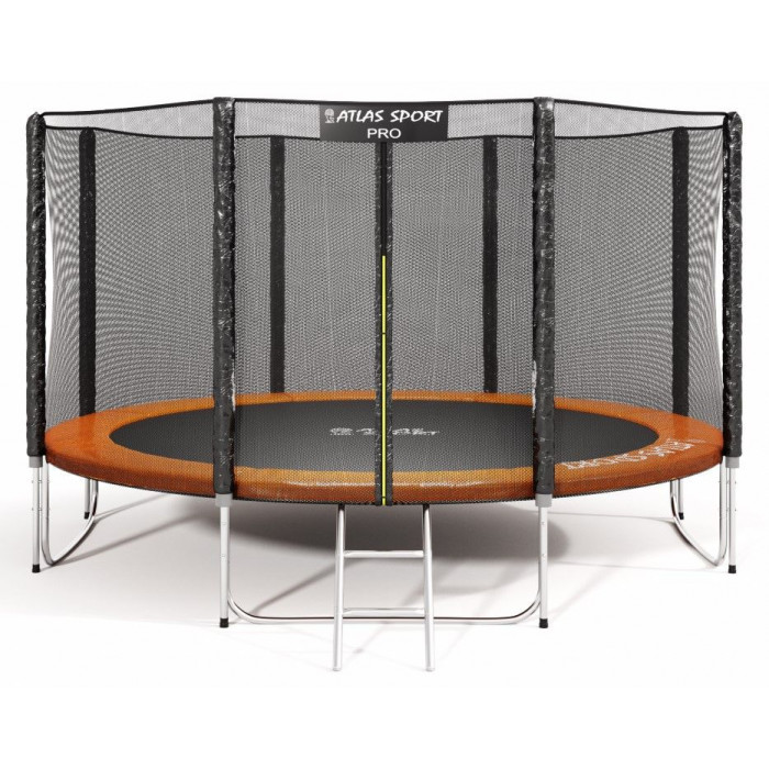 Батут Atlas Sport 435 см - 14ft PRO (усиленные опоры) оранжевый