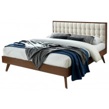Кровать HALMAR SOLOMO 160*200 бежевый/орех