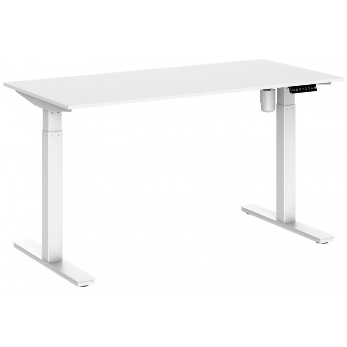 Стол WellDesk Evolution с электроприводом одномоторный 1400*800*28 мм (белая рама)