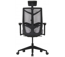 Кресло CHAIR MEISTER Nature II Black Slider (с подголовником) серый/каркас черный
