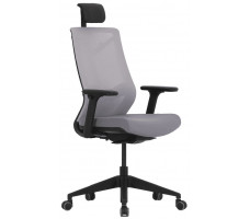 Кресло CHAIR MEISTER Nature II Black Slider (с подголовником) серый/каркас черный