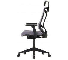 Кресло CHAIR MEISTER Nature II Black Slider (с подголовником) серый/каркас черный