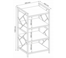 Стеллаж SIGNAL TABLO R4 60*40*139 дуб/темно-коричневый