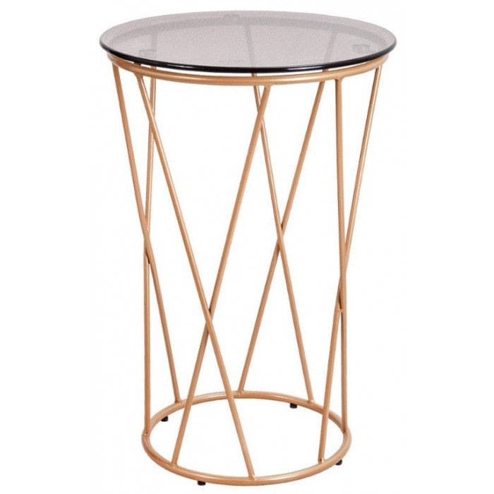 Стол журнальный ALLURE 40*60 тонированное стекло/золото