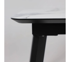 Стол AV 1209 HPL+МДФ 1200 (1600)*800 мрамор белый/черный