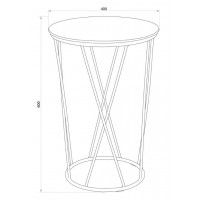 Стол журнальный АЛЛЮР МДФ белый/черный, d400*600 купить в Минске