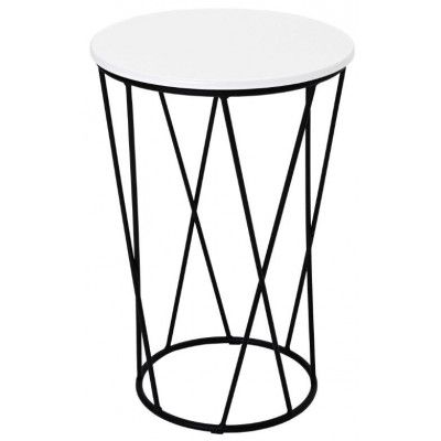 Стол журнальный АЛЛЮР МДФ белый/черный, d400*600 Стол журнальный АЛЛЮР МДФ белый/черный, d400*600