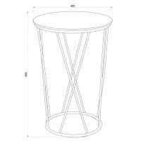 Стол журнальный АЛЛЮР белый мрамор/золотой, d400*600 купить в Минске