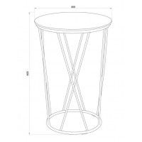 Стол журнальный АЛЛЮР черный мрамор/черный, d400*600 купить в Минске