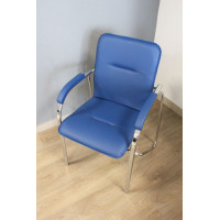 Стул Самба софт (Samba soft) синий экокожа/хром купить в Минске