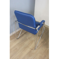 Стул Самба софт (Samba soft) синий экокожа/хром купить в Минске