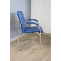 Стул Самба софт (Samba soft) синий экокожа/хром купить в Минске