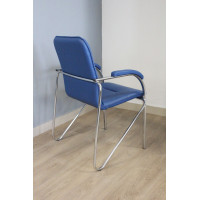 Стул Самба софт (Samba soft) синий экокожа/хром купить в Минске
