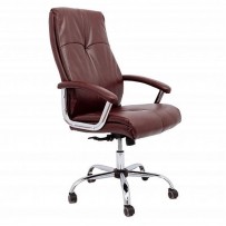 Кресло AksHome MARSEL Chrome Eco коричневый бриллиант