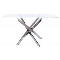 Стол обеденный Signal AGIS II (Агис 2) 140*80*75 прозрачный/хром купить в Минске Стол обеденный Signal AGIS II (Агис 2) 140*80*75 прозрачный/хром купить в Минске