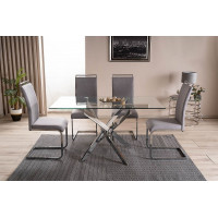 Стол обеденный Signal AGIS II (Агис 2) 140*80*75 прозрачный/хром купить в Минске Стол обеденный Signal AGIS II (Агис 2) 140*80*75 прозрачный/хром купить в Минске