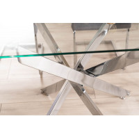 Стол обеденный Signal AGIS II (Агис 2) 140*80*75 прозрачный/хром купить в Минске Стол обеденный Signal AGIS II (Агис 2) 140*80*75 прозрачный/хром купить в Минске