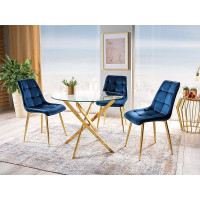 Стол обеденный Signal AGIS (Агис) 90*90*75 прозрачный/золотой купить в Минске