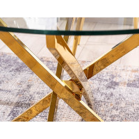 Стол обеденный Signal AGIS (Агис) 90*90*75 прозрачный/золотой купить в Минске