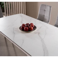 Стол обеденный Signal APOLLO (Аполло) (120-160)*80*76 белый мат/черный купить в Минске