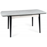 Стол обеденный Signal APOLLO (Аполло) (120-160)*80*76 белый мат/черный купить в Минске