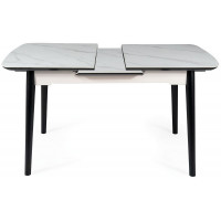 Стол обеденный Signal APOLLO (Аполло) (120-160)*80*76 белый мат/черный купить в Минске