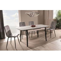 Стол обеденный Signal APOLLO (Аполло) (120-160)*80*76 белый мат/черный купить в Минске