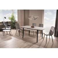 Стол обеденный Signal APOLLO (Аполло) (120-160)*80*76 белый мат/черный купить в Минске