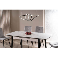 Стол обеденный Signal APOLLO (Аполло) (120-160)*80*76 белый мат/черный купить в Минске