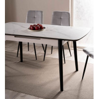 Стол обеденный Signal APOLLO (Аполло) (120-160)*80*76 белый мат/черный купить в Минске