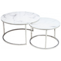 Комплект SIGNAL ATLANTA B (2 стола журнальных) белый мрамор/хром