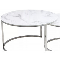 Комплект SIGNAL ATLANTA B (2 стола журнальных) белый мрамор/хром купить в Минске Комплект SIGNAL ATLANTA B (2 стола журнальных) белый мрамор/хром купить в Минске