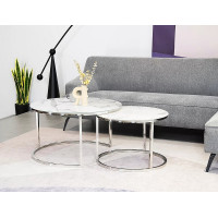 Комплект SIGNAL ATLANTA B (2 стола журнальных) белый мрамор/хром купить в Минске Комплект SIGNAL ATLANTA B (2 стола журнальных) белый мрамор/хром купить в Минске