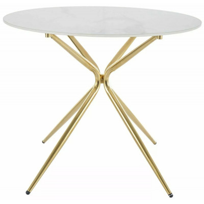 Стол обеденный Signal AZALIA (Азалия) 90*90*75 Ceramic белый/золотой купить в Минске