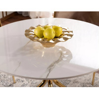 Стол обеденный Signal AZALIA (Азалия) 90*90*75 Ceramic белый/золотой купить в Минске