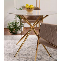 Стол обеденный Signal AZALIA (Азалия) 90*90*75 Ceramic белый/золотой купить в Минске