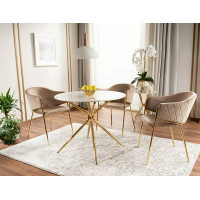 Стол обеденный Signal AZALIA (Азалия) 90*90*75 Ceramic белый/золотой купить в Минске