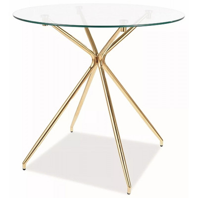 Стол обеденный Signal AZALIA (Азалия) 80*80*75 прозрачный/золотой купить в Минске