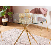 Стол обеденный Signal AZALIA (Азалия) 80*80*75 прозрачный/золотой купить в Минске Стол обеденный Signal AZALIA (Азалия) 80*80*75 прозрачный/золотой купить в Минске