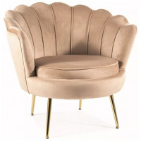 Кресло Signal Camellia (Камелия) Velvet Bluvel 28 бежевый/золотой Кресло Signal Camellia (Камелия) Velvet Bluvel 28 бежевый/золотой