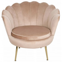 Кресло Signal Camellia (Камелия) Velvet Bluvel 28 бежевый/золотой купить в Минске