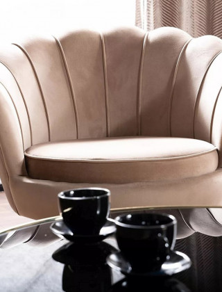 Кресло Signal Camellia (Камелия) Velvet Bluvel 28 бежевый/золотой купить в Минске