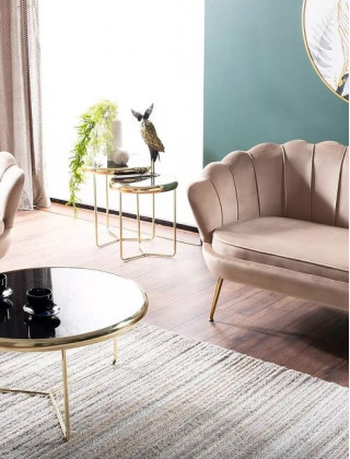 Кресло Signal Camellia (Камелия) Velvet Bluvel 28 бежевый/золотой купить в Минске