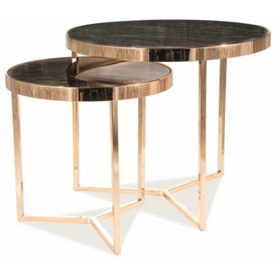 Комплект SIGNAL DELIA II (2 стола журнальных) мраморный эффект/золотой купить в Минске