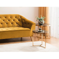 Комплект SIGNAL DELIA II (2 стола журнальных) мраморный эффект/золотой купить в Минске