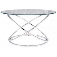 Стол журнальный SIGNAL EOS B 80*80*46 прозрачный/хром
