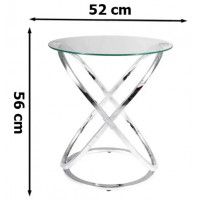 Стол журнальный SIGNAL EOS C прозрачный/хром купить в Минске Стол журнальный SIGNAL EOS C прозрачный/хром купить в Минске