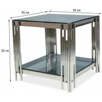 Стол журнальный SIGNAL FOSSIL B 55*55*55 дымчатый/серебряный купить в Минске